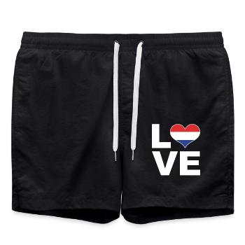 J’adore le drapeau du cœur des Pays-Bas Pays-Bas - Short de bain - noir - Devant - AI Model Male 185 light (185cm)