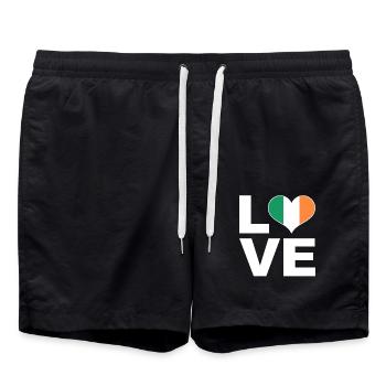 J’aime l’Irlande drapeau du cœur Irlande - Short de bain - noir - Devant - AI Model Male 185 light (185cm)