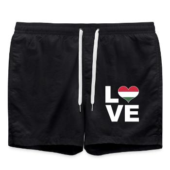 J’aime la Hongrie Heart Flag Hongrie - Short de bain - noir - Devant - AI Model Male 185 light (185cm)