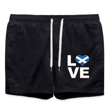 J’aime l’Ecosse drapeau du cœur Ecosse - Short de bain - noir - Devant - AI Model Male 185 light (185cm)