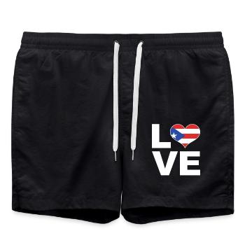 J’adore porto rico drapeau du cœur Porto Rico - Short de bain - noir - Devant - AI Model Male 185 light (185cm)