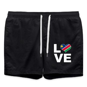 J’aime le drapeau du cœur de la Namibie - Short de bain - noir - Devant - AI Model Male 185 light (185cm)