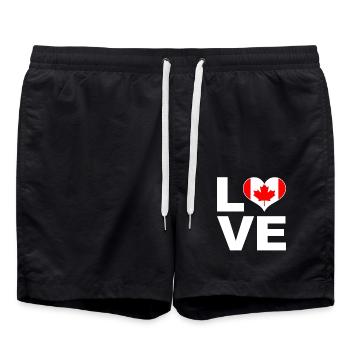 J’aime le drapeau du cœur du Canada - Short de bain - noir - Devant - AI Model Male 185 light (185cm)