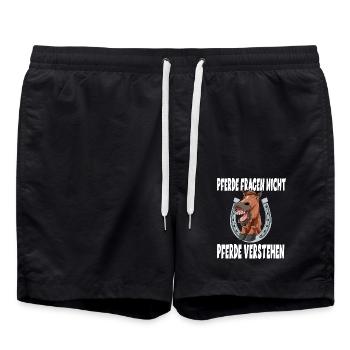 Pferde Fragen Nicht Pferde Verstehen - Badeshorts - Schwarz - Vorne - AI Model Male 185 light (185cm)