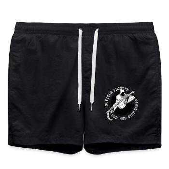 Soviele Idioten und nur eine Sense Sensenmann - Badeshorts - Schwarz - Vorne - AI Model Male 185 light (185cm)