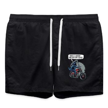 Soviele Idioten und nur eine Sense Sensenmann - Badeshorts - Schwarz - Vorne - AI Model Male 185 light (185cm)