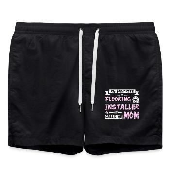 My favorite flooring installer calls me mom - Badeshorts - Schwarz - Vorne - AI Model Male 185 light (185cm)