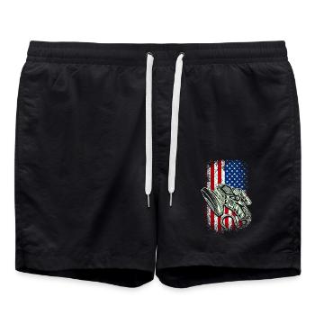 Usa american flag flooring installer 4th of july - Badeshorts - Schwarz - Vorne - AI Model Male 185 light (185cm)