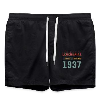 Légendaire Depuis Septembre 1937 Anniversaire - Short de bain - noir - Devant - AI Model Male 185 light (185cm)