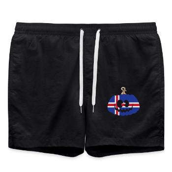 Hungary Halloween Pumpkin - Swim Trunks - black - Front - AI Model Male 185 light (185cm)