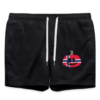 Hungary Halloween Pumpkin - Swim Trunks - black - Front - AI Model Male 185 light (185cm)