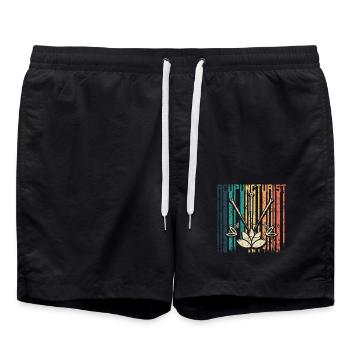 Acupuncteur rétro vintage - Short de bain - noir - Devant - AI Model Male 185 light (185cm)