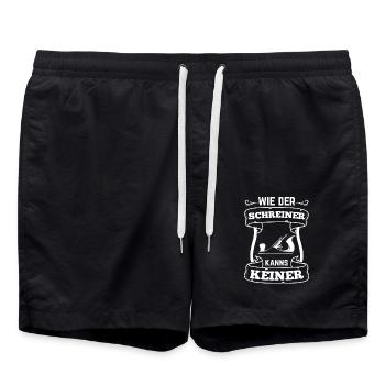 Schreiner Hobel Wie der Schreiner kanns keiner - Badeshorts - Schwarz - Vorne - AI Model Male 185 light (185cm)