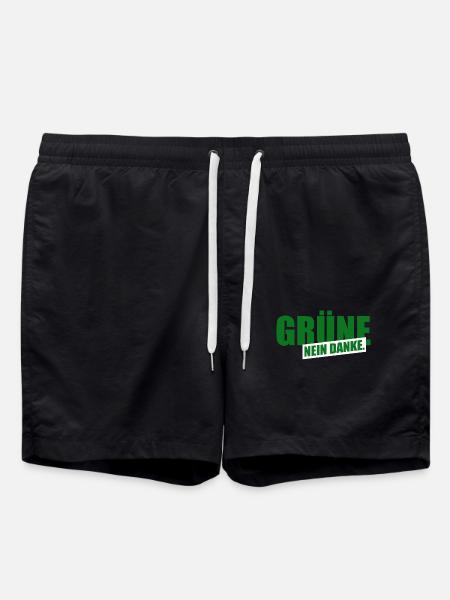 Grüne Nein Danke - Badeshorts - Schwarz