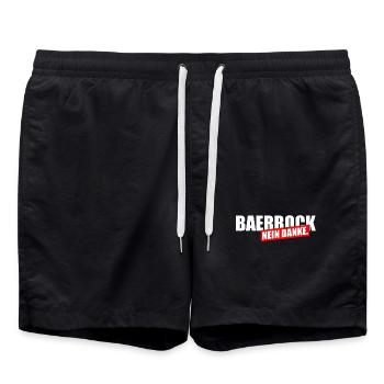 Bearbock Nein Danke - Badeshorts - Schwarz - Vorne - AI Model Male 185 light (185cm)