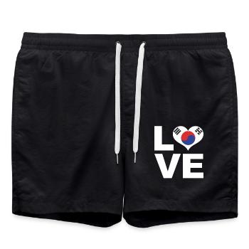 J’adore le drapeau du cœur de la Corée du Sud La Corée du Sud - Short de bain - noir - Devant - AI Model Male 185 light (185cm)