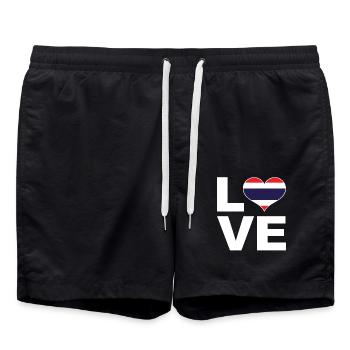 J’aime le drapeau du cœur de la Thaïlande - Short de bain - noir - Devant - AI Model Male 185 light (185cm)
