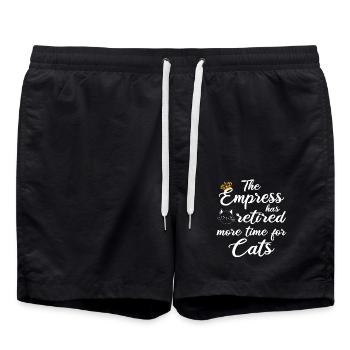 The empress has retired more time for cats - Badeshorts - Schwarz - Vorne - AI Model Male 185 light (185cm)