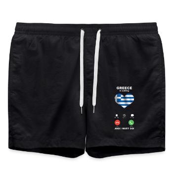 La Grèce appelle Grèce Heart Souvenir - Short de bain - noir - Devant - AI Model Male 185 light (185cm)