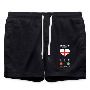 L’Angleterre appelle England Heart Souvenir - Short de bain - noir - Devant - AI Model Male 185 light (185cm)