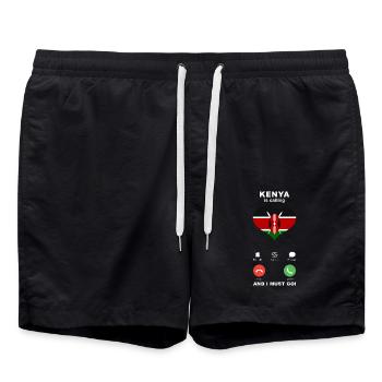 Le Kenya appelle Kenya Heart Souvenir - Short de bain - noir - Devant - AI Model Male 185 light (185cm)