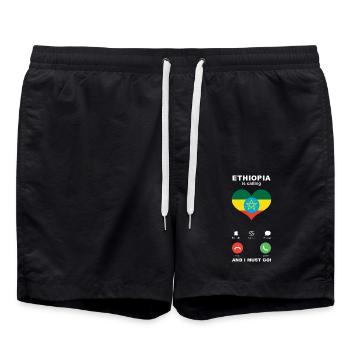 L’Éthiopie appelle Ethiopia Heart Souvenir - Short de bain - noir - Devant - AI Model Male 185 light (185cm)