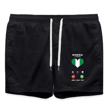 Le Nigeria appelle Nigeria Heart Souvenir - Short de bain - noir - Devant - AI Model Male 185 light (185cm)