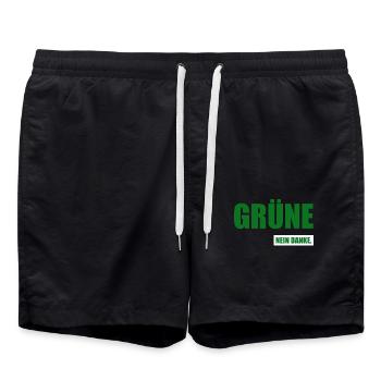 Grüne Nein Danke - Badeshorts - Schwarz - Vorne - AI Model Male 185 light (185cm)