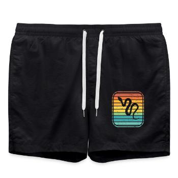 Snake Retro Reptile Python Gift idea - Badeshorts - Schwarz - Vorne - AI Model Male 185 light (185cm)