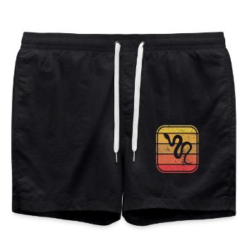 Snake Retro Reptile Python Gift idea - Swim Trunks - black - Front - AI Model Male 185 light (185cm)