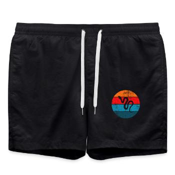Snake Retro Reptile Python Gift idea - Swim Trunks - black - Front - AI Model Male 185 light (185cm)