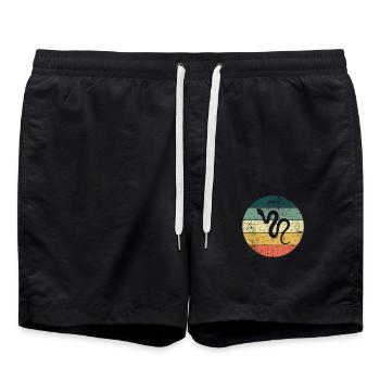 Snake Retro Reptile Python Gift idea - Swim Trunks - black - Front - AI Model Male 185 light (185cm)