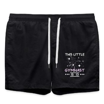 This little gymnast is 13 - Badeshorts - Schwarz - Vorne - AI Model Male 185 light (185cm)