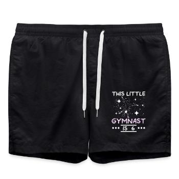 This little gymnast is 6 - Badeshorts - Schwarz - Vorne - AI Model Male 185 light (185cm)