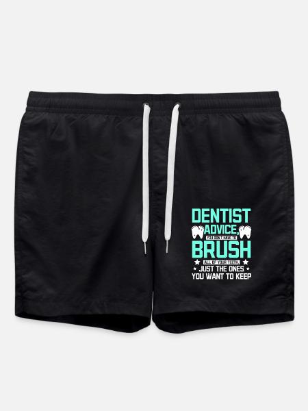 Funny dentist advice - Swim Trunks - black