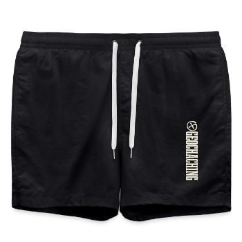 Geocaching Geocacher Geocache - Badeshorts - Schwarz - Vorne - AI Model Male 185 light (185cm)