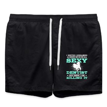 Dentiste sexy - Short de bain - noir - Devant - AI Model Male 185 light (185cm)