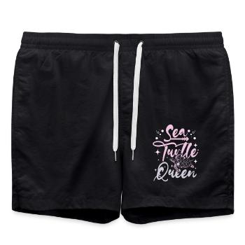 Sea Turtle queen - Badeshorts - Schwarz - Vorne - AI Model Male 185 light (185cm)