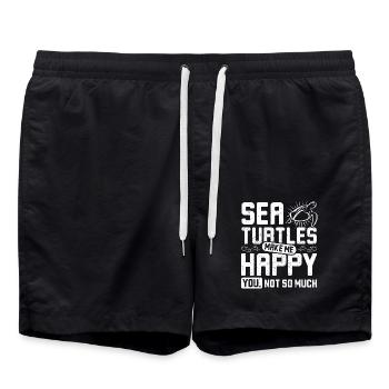 Sea turtles make me happy you not so much - Badeshorts - Schwarz - Vorne - AI Model Male 185 light (185cm)