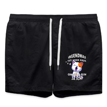 Süße Katze Faul Schlafen - Badeshorts - Schwarz - Vorne - AI Model Male 185 light (185cm)