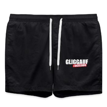 Glück auf Erzgebirge - Badeshorts - Schwarz - Vorne - AI Model Male 185 light (185cm)