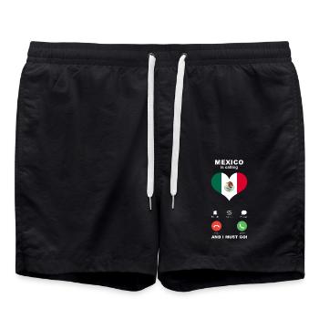 Le Mexique appelle Mexico Heart Souvenir - Short de bain - noir - Devant - AI Model Male 185 light (185cm)