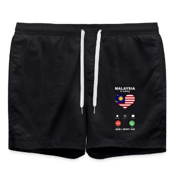 La Malaisie appelle Malaysia Heart Souvenir - Short de bain - noir - Devant - AI Model Male 185 light (185cm)