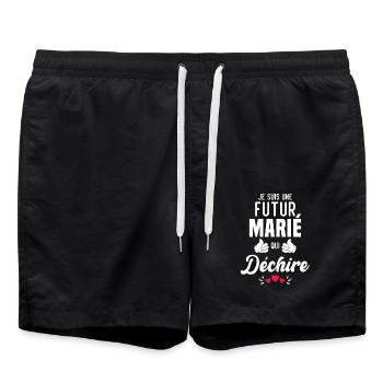 Cadeau Je suis un futur marié qui déchire - Short de bain - noir - Devant - AI Model Male 185 light (185cm)