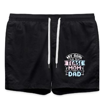 My goal is to tease mom and dad - Badeshorts - Schwarz - Vorne - AI Model Male 185 light (185cm)