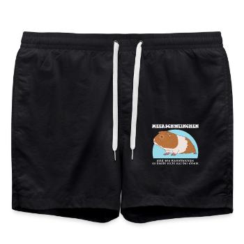 Meerschweinchen | Meerschwein Geschenk - Badeshorts - Schwarz - Vorne - AI Model Male 185 light (185cm)