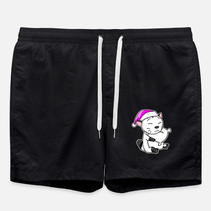 Chat race American Bobtail - Short de bain - noir