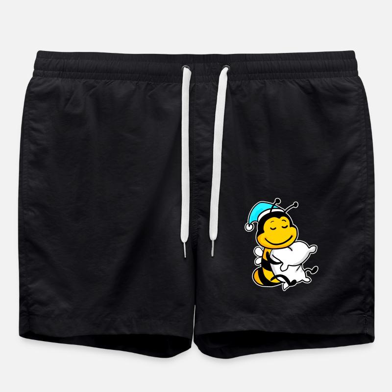 Abeille avec oreiller et bonnet de couchage - Short de bain - noir