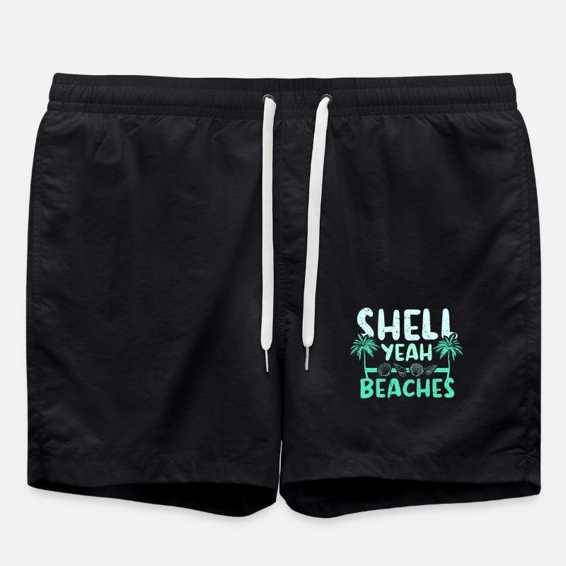 Shell yeah beaches - Swim Trunks - black