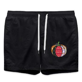 Gespenstisch Gemusterter Kürbis Halloween Urlaub - Badeshorts - Schwarz - Vorne - AI Model Male 185 light (185cm)